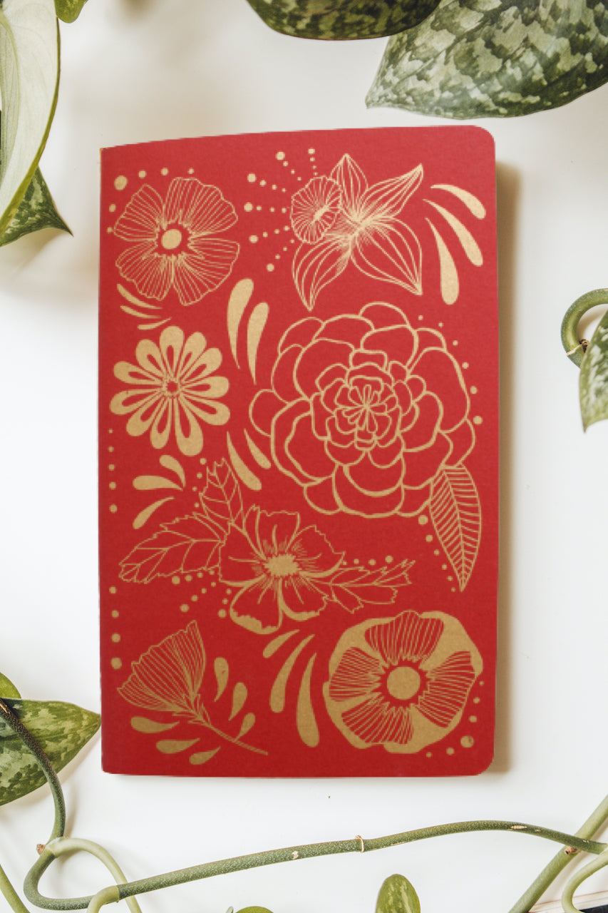 Flower Power Notebook (Red)
