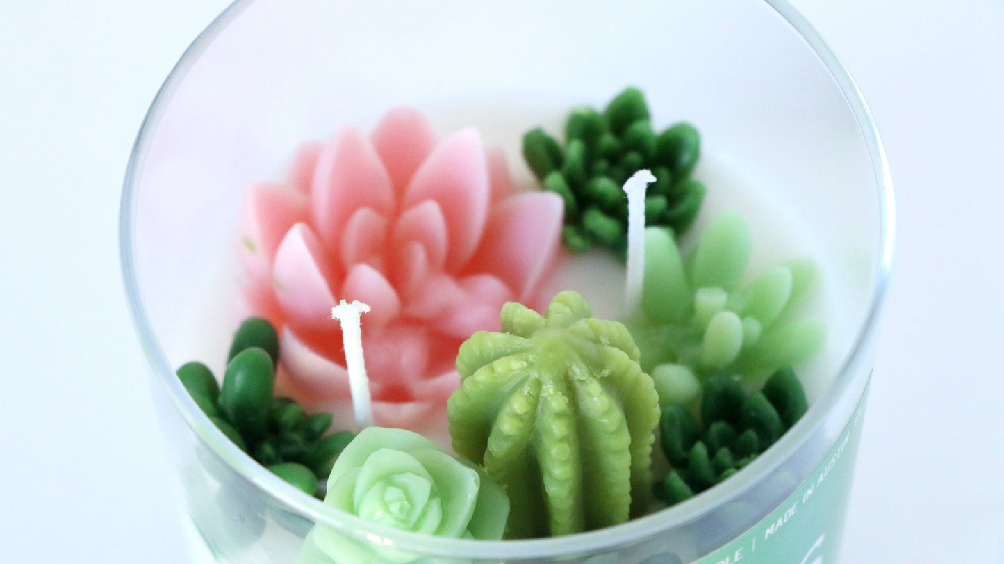 Cactus Flower Container Candle