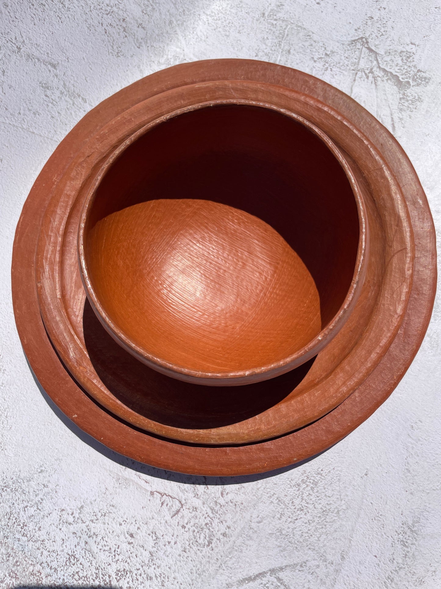 Oaxaca Red Clay Pottery 4Pc Set Plates And Clay Bowls Mexican Red Clay Pottery  San Marcos Tlapazola Red Clay Pottery Plato Barro