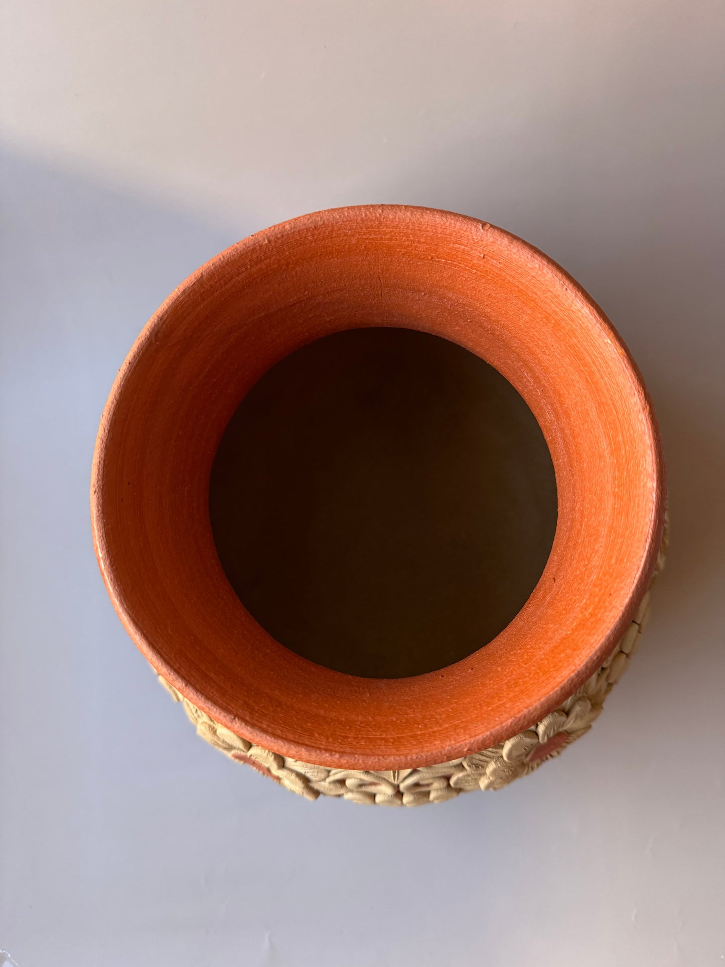 Oaxaca Pottery Clay Embroidery Round Vase