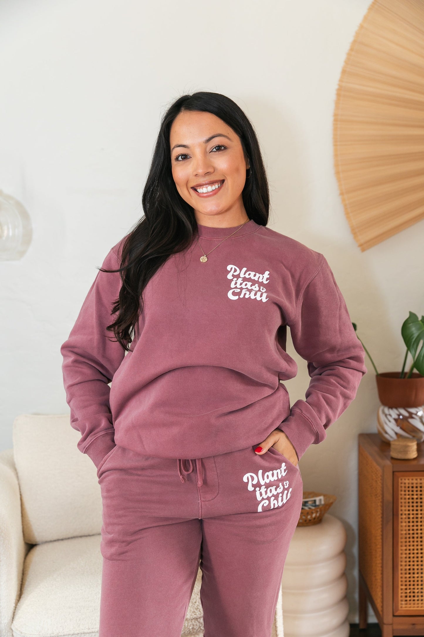 Plantitas & Chill Pink Sweatshirt