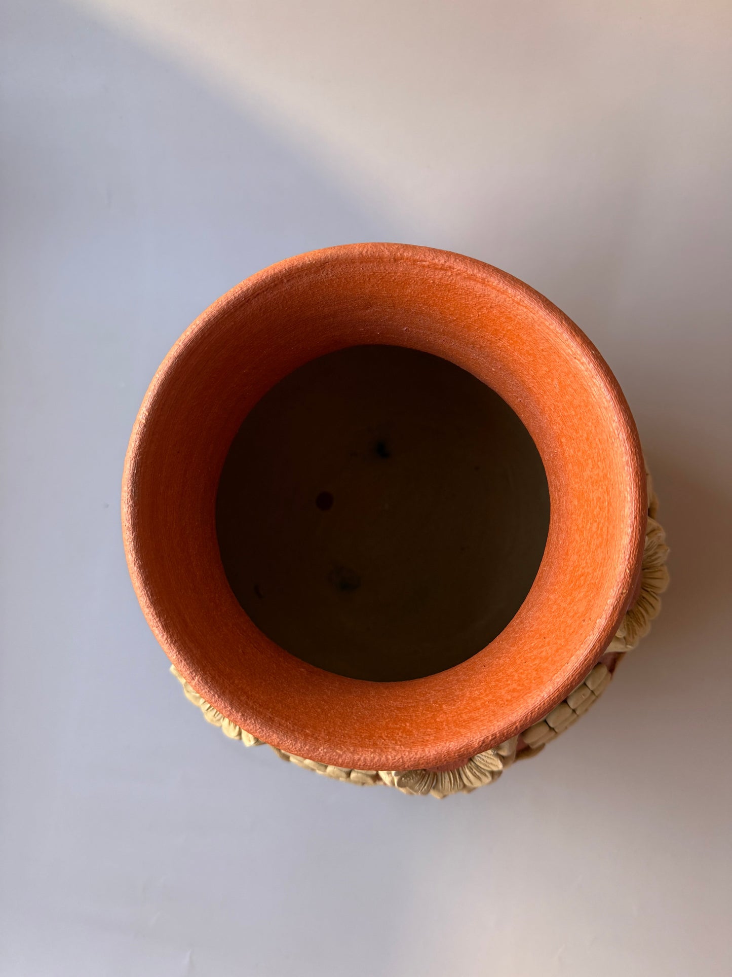 Oaxaca Pottery Clay Embroidery Round Vase