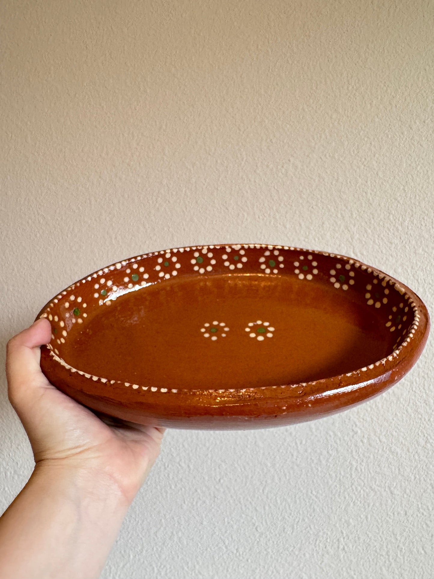 Mexican Plates Clay 10 Inches Oval 6,4,2 Plates Set Traditional Design Entree Plates Mexico Plate