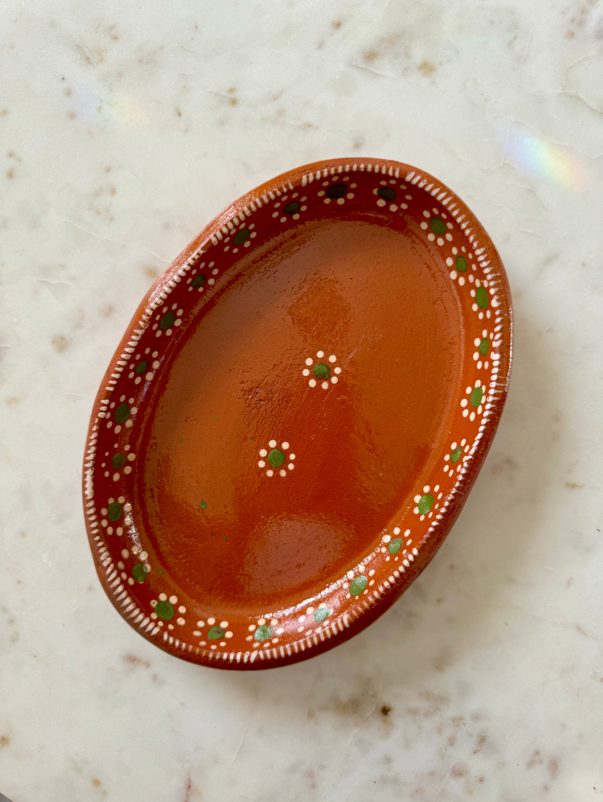 Mexican Plates Clay 10 Inches Oval 6,4,2 Plates Set Traditional Design Entree Plates Mexico Plate