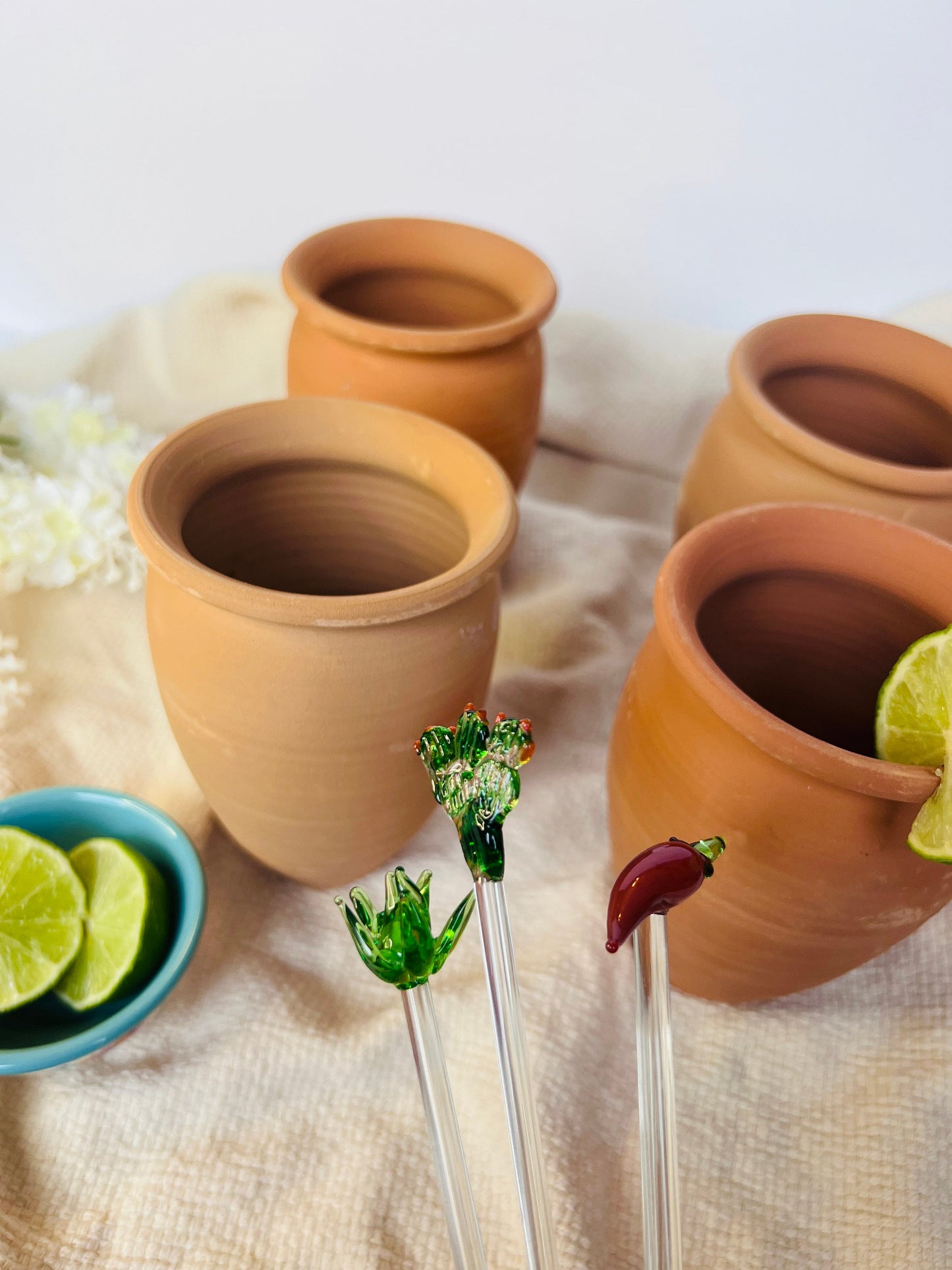 Cantarito de Barro Natural Mexican Clay Cup13oz (385ml)