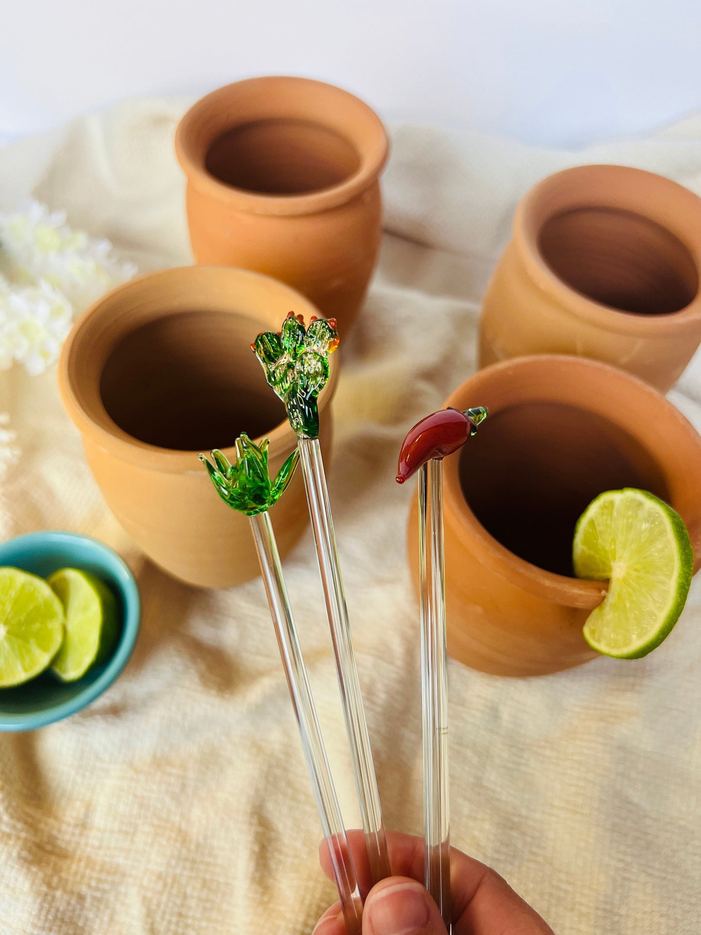 Cantarito de Barro Natural Mexican Clay Cup13oz (385ml)
