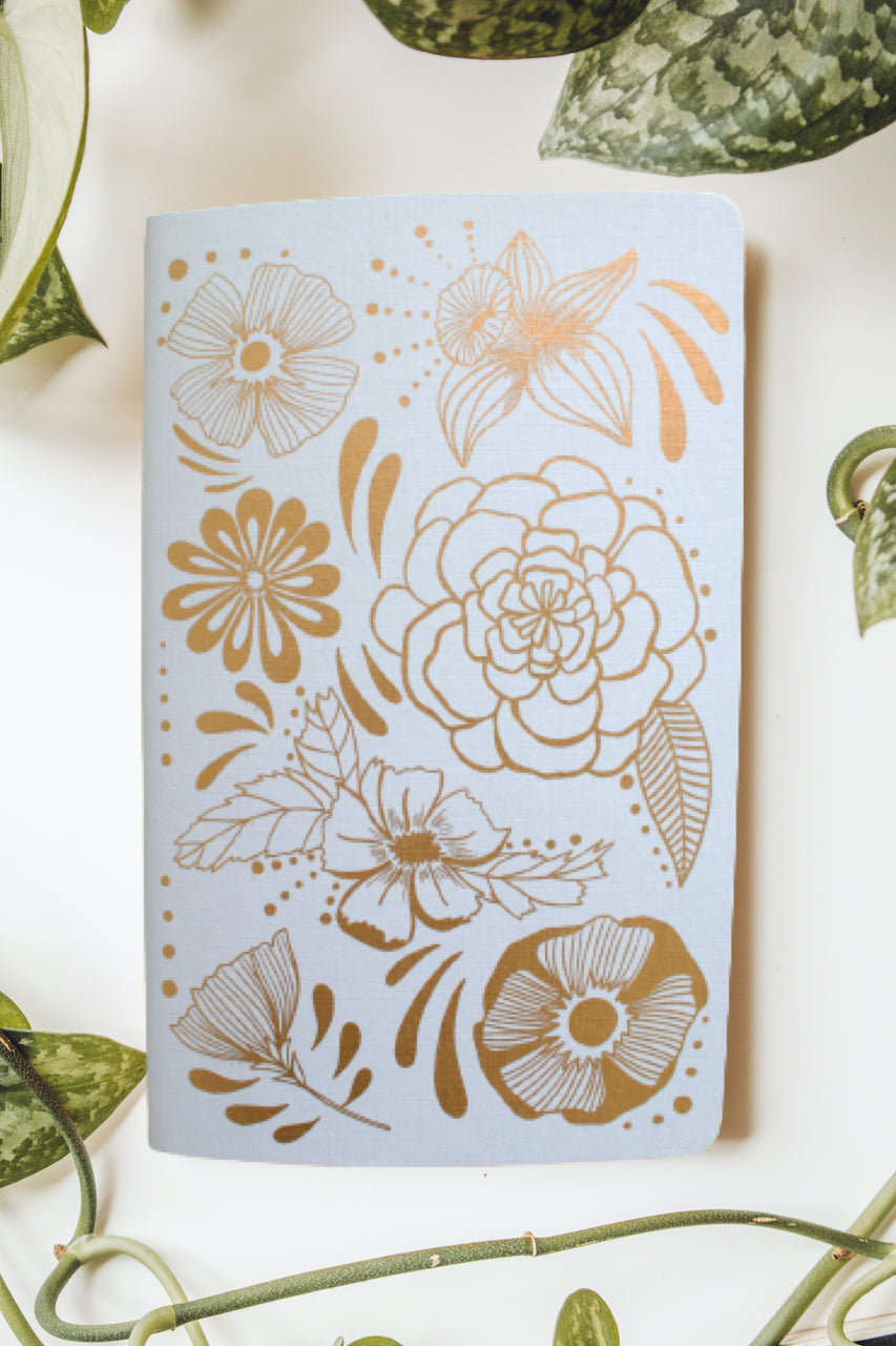 Flower Power Notebook (Light Blue)